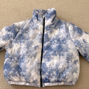 Sky blue puffer jacket